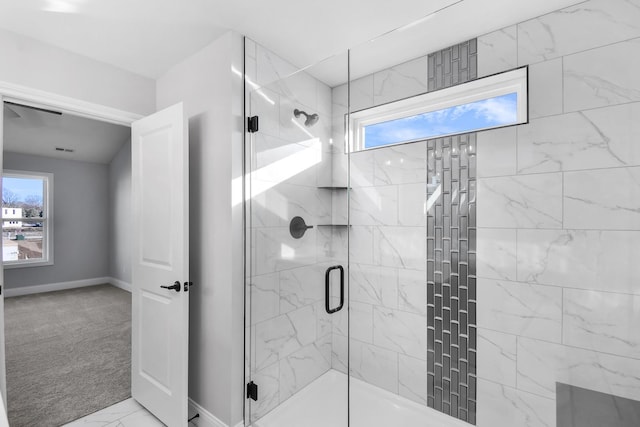 bathroom with an enclosed shower