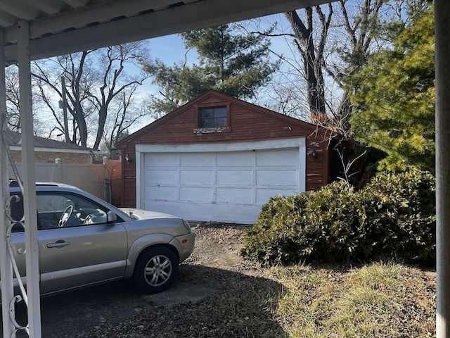 view of garage