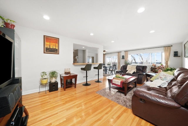 living room featuring hardwood / wood-style flooring