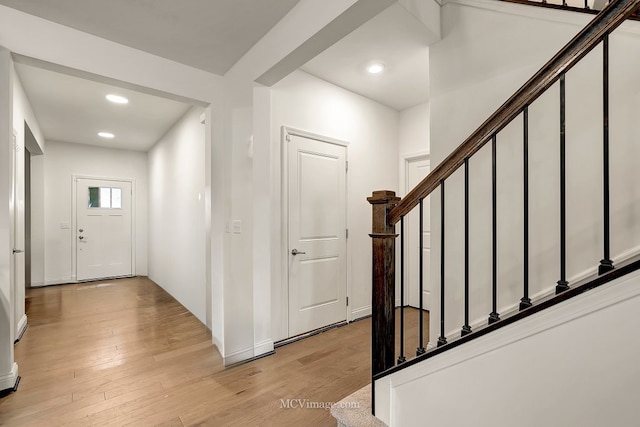 foyer featuring light wood-type flooring