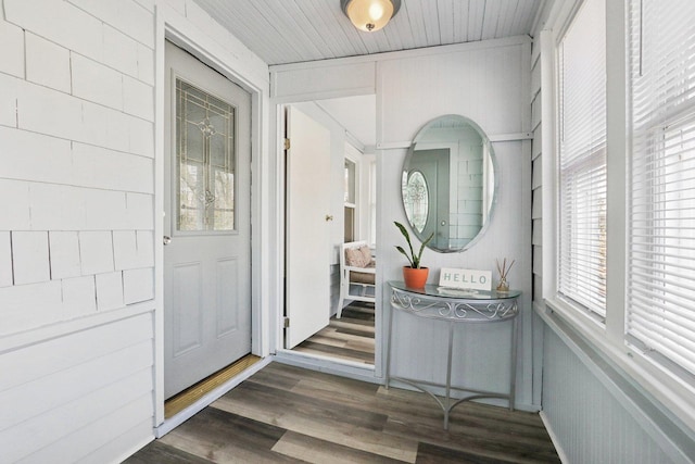 interior space featuring dark wood-type flooring