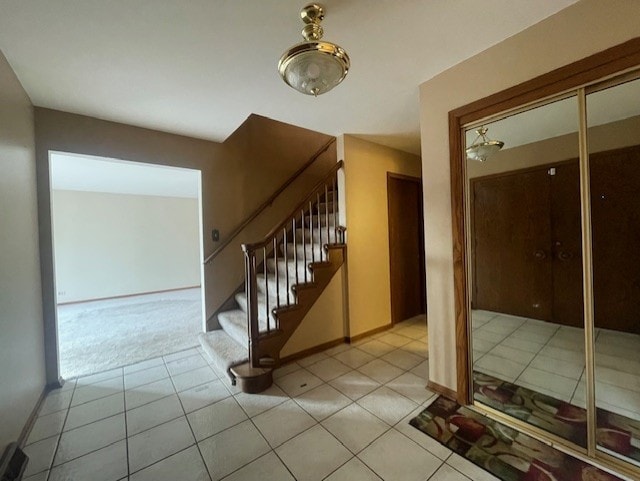 interior space with tile patterned floors