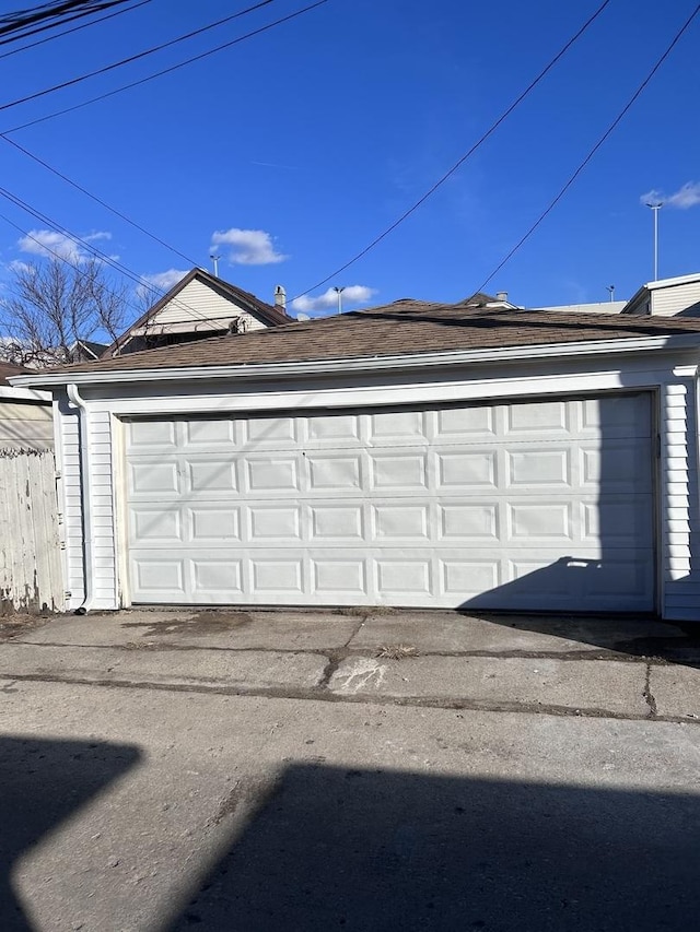 view of garage