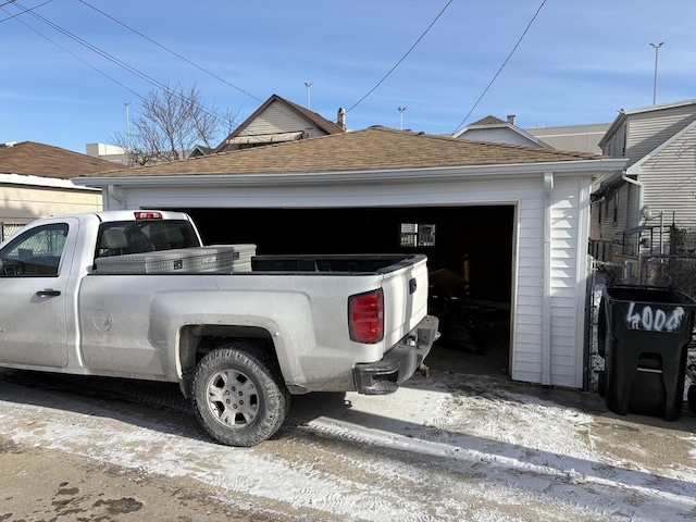 view of garage