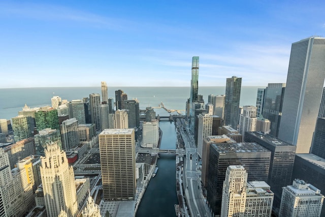 view of city featuring a water view