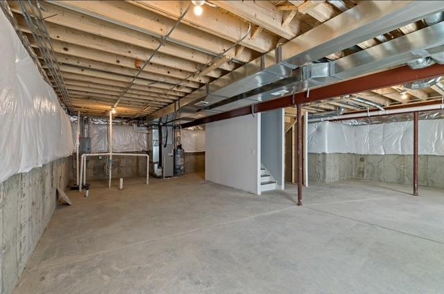 basement with heating unit