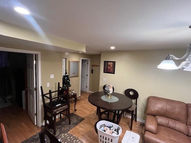 living room with hardwood / wood-style flooring