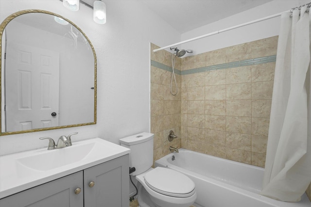 full bathroom featuring vanity, toilet, and shower / bath combo