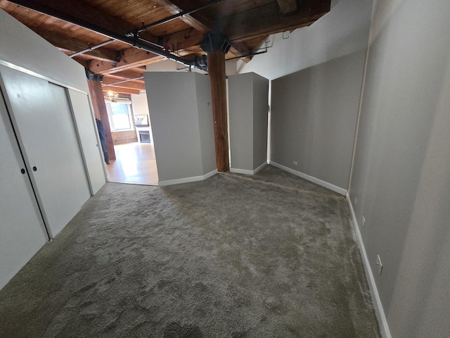 basement featuring carpet floors