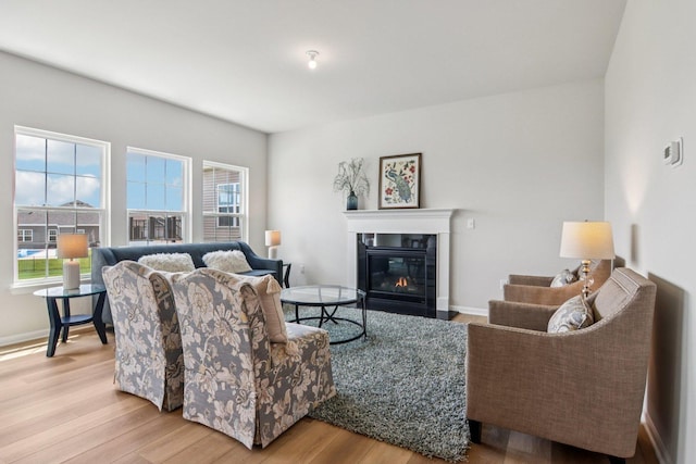 607 Virginia St, Elburn, IL 60119 - living room featuring wood finished floors, healthy amount of natural light, and a fireplace with flush hearth