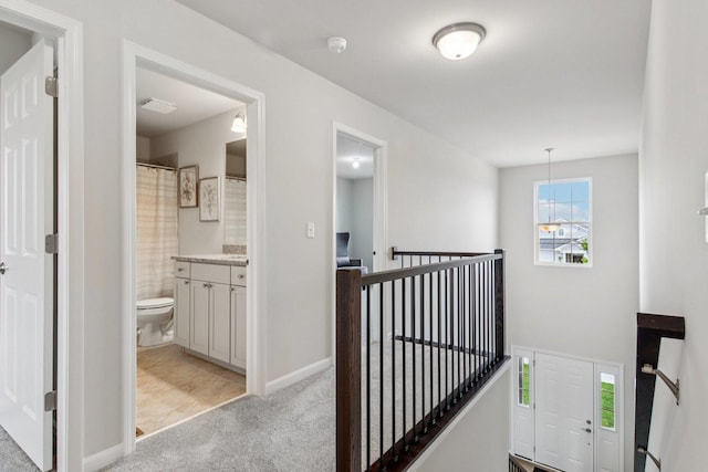 607 Virginia St, Elburn, IL 60119 - corridor featuring an upstairs landing and light carpet