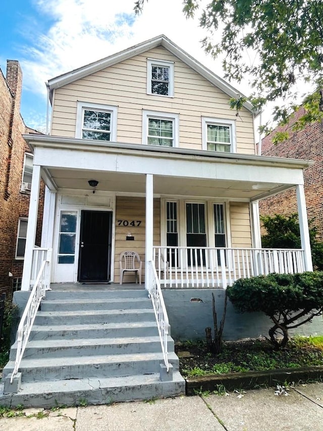 view of front of home with covered porch