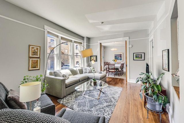 living room featuring hardwood / wood-style floors