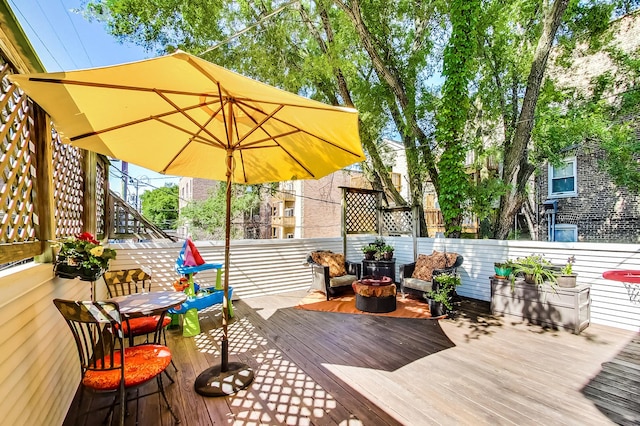 view of wooden deck