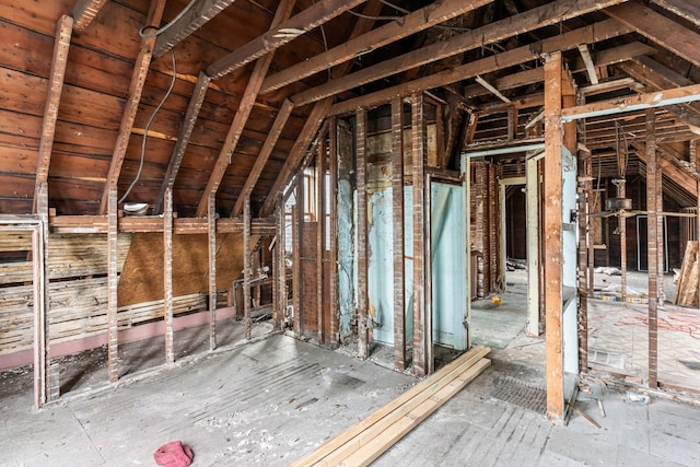 view of unfinished attic