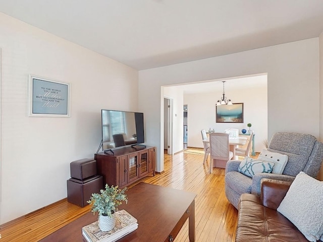 living room featuring light hardwood / wood-style flooring