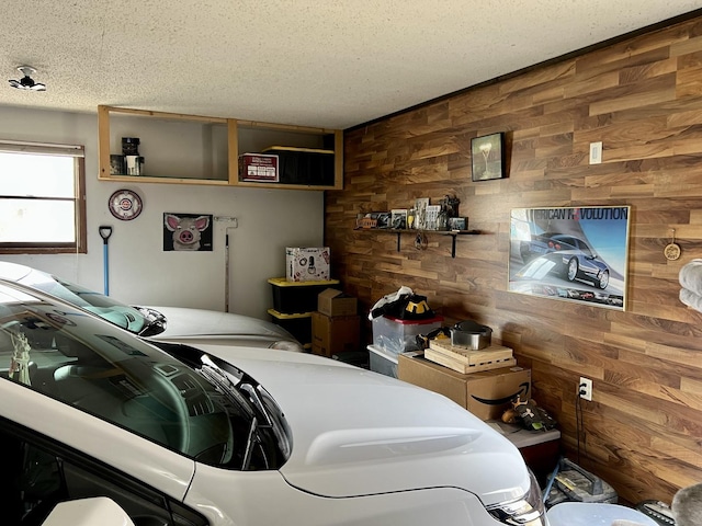 interior space with wood walls