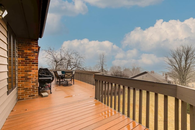 deck featuring grilling area