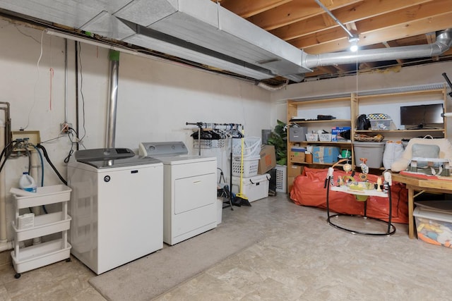 washroom with separate washer and dryer