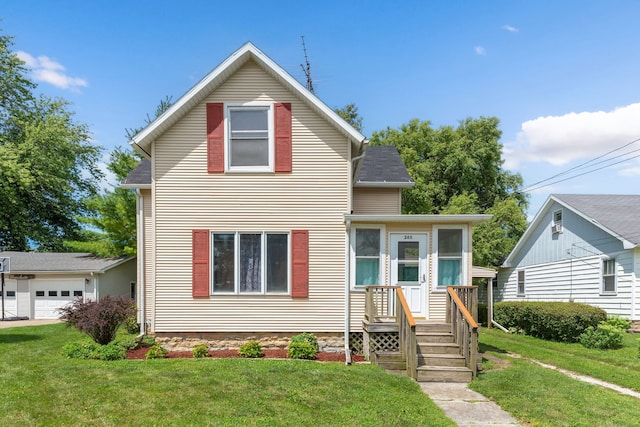 view of front property with a front yard