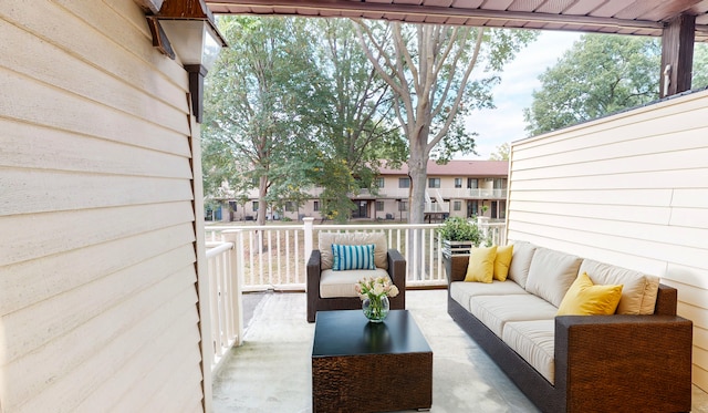 view of patio featuring an outdoor hangout area