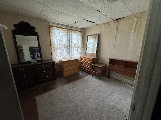 bedroom with a paneled ceiling