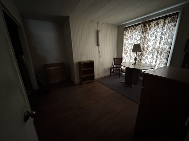 office area with wood finished floors