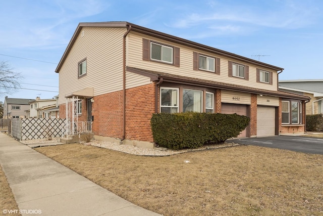 view of front property with a garage