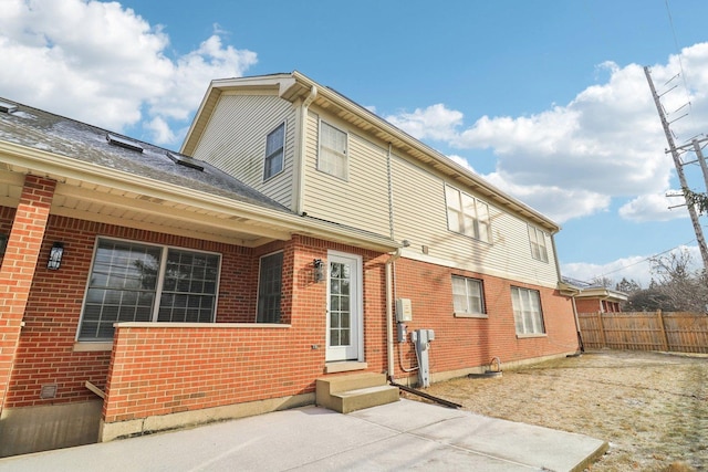 rear view of property with a patio area