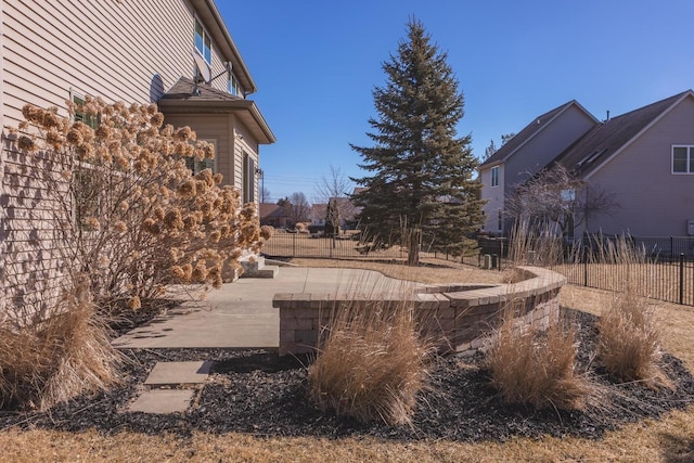 view of yard with a patio area and fence