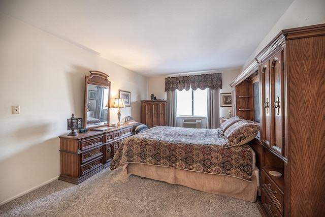 bedroom with carpet flooring and cooling unit