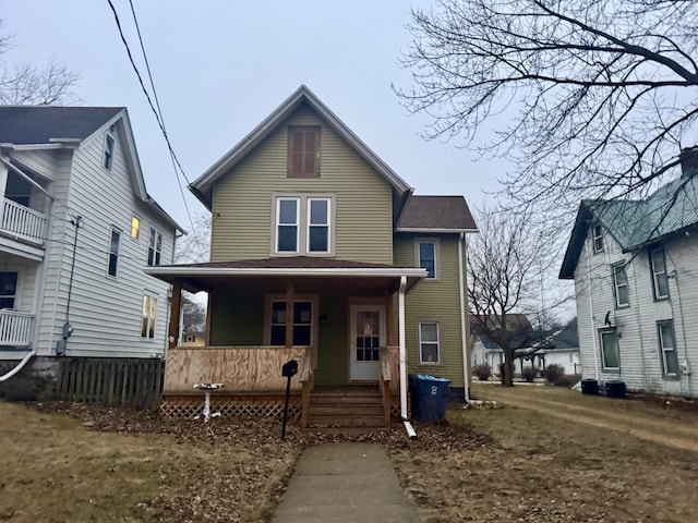 view of front facade featuring covered porch