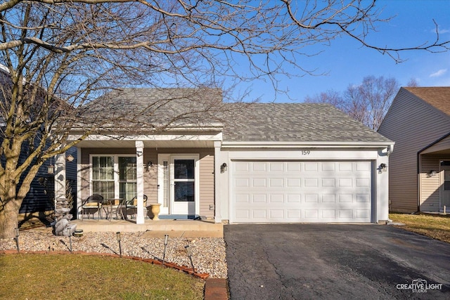 view of front facade with a garage