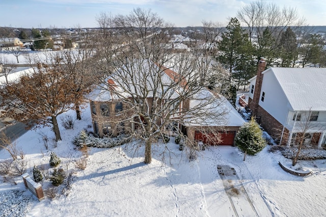 view of snowy aerial view