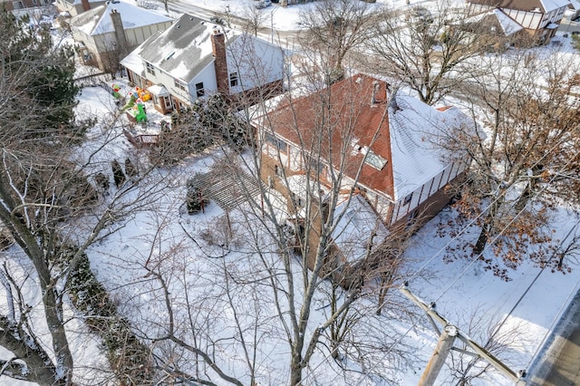 view of snowy aerial view