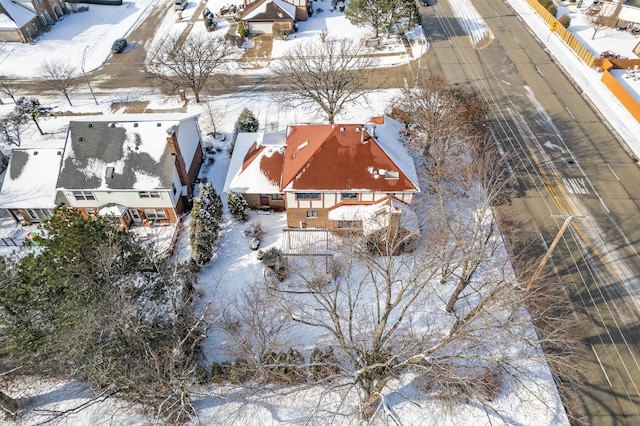 view of snowy aerial view