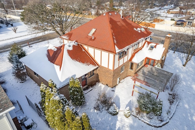 view of snowy aerial view