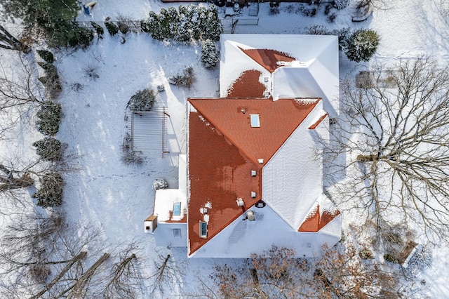 view of snowy aerial view