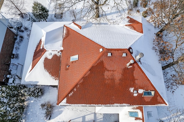 view of snowy aerial view