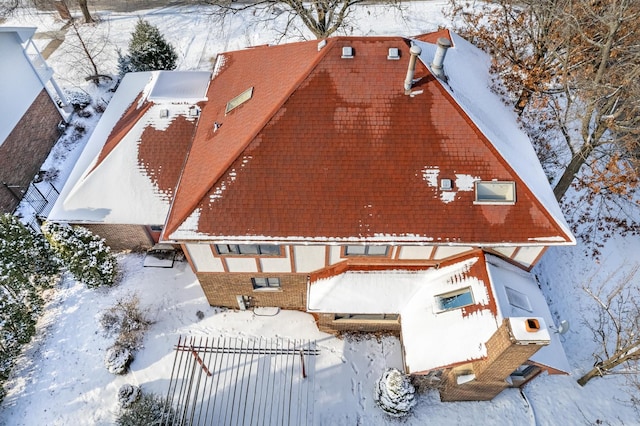 view of snowy aerial view