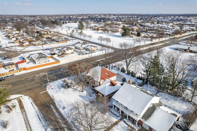 view of snowy aerial view