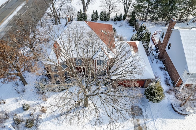 view of snowy aerial view