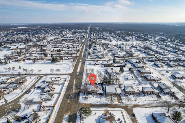 view of snowy aerial view