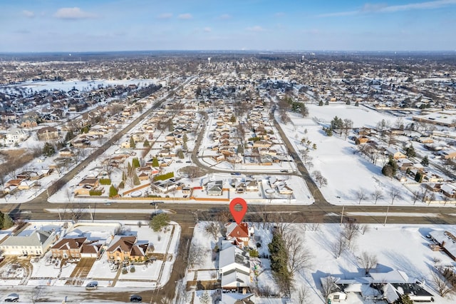 view of snowy aerial view