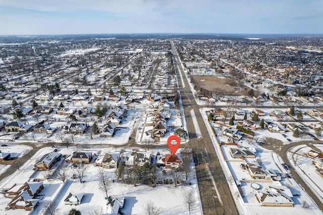 view of snowy aerial view