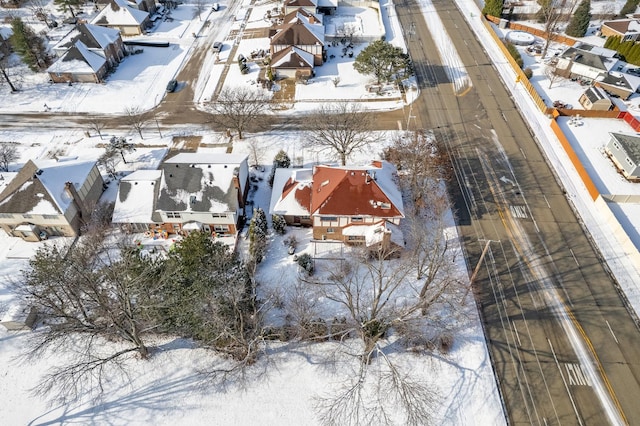 view of snowy aerial view