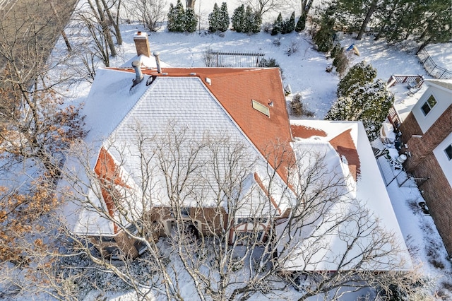 view of snowy aerial view