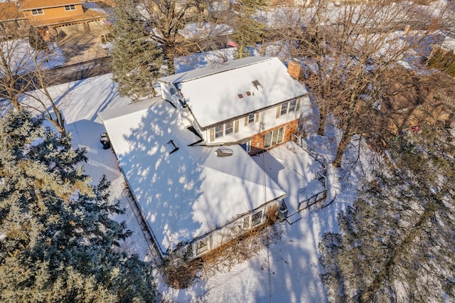 view of snowy aerial view