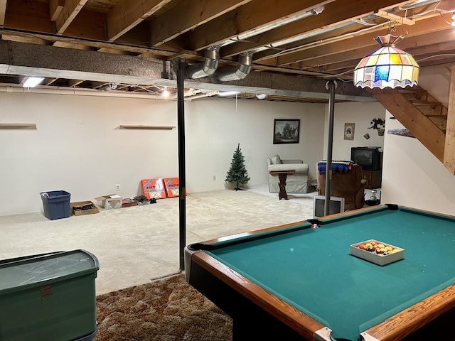 recreation room featuring pool table