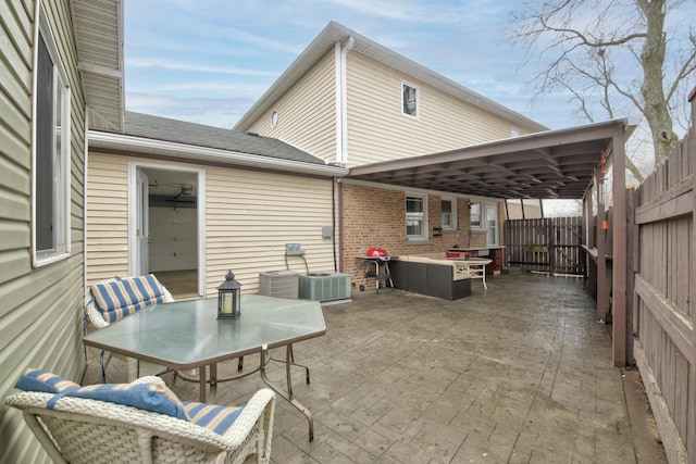 view of patio / terrace featuring central air condition unit